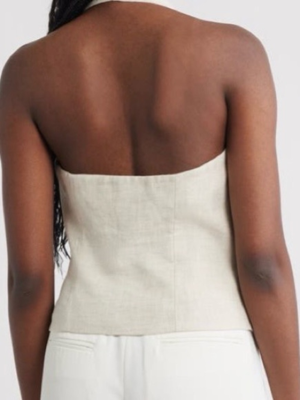 Mango Boreli Linen Halter Vest (Size Medium) - Picture 3 of 12